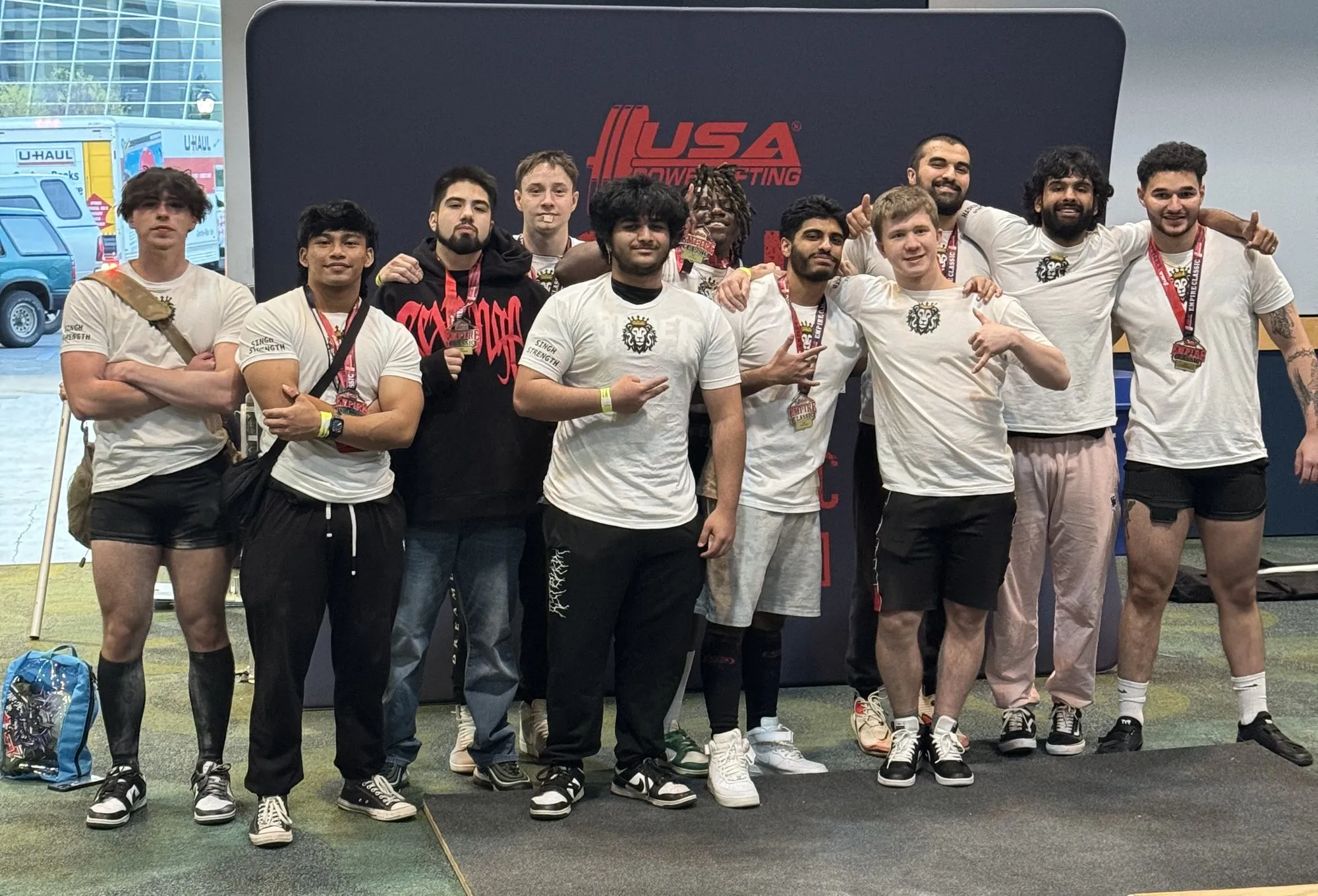 Team Singh Strength after competing at the USA Powerlifting Empire Classic